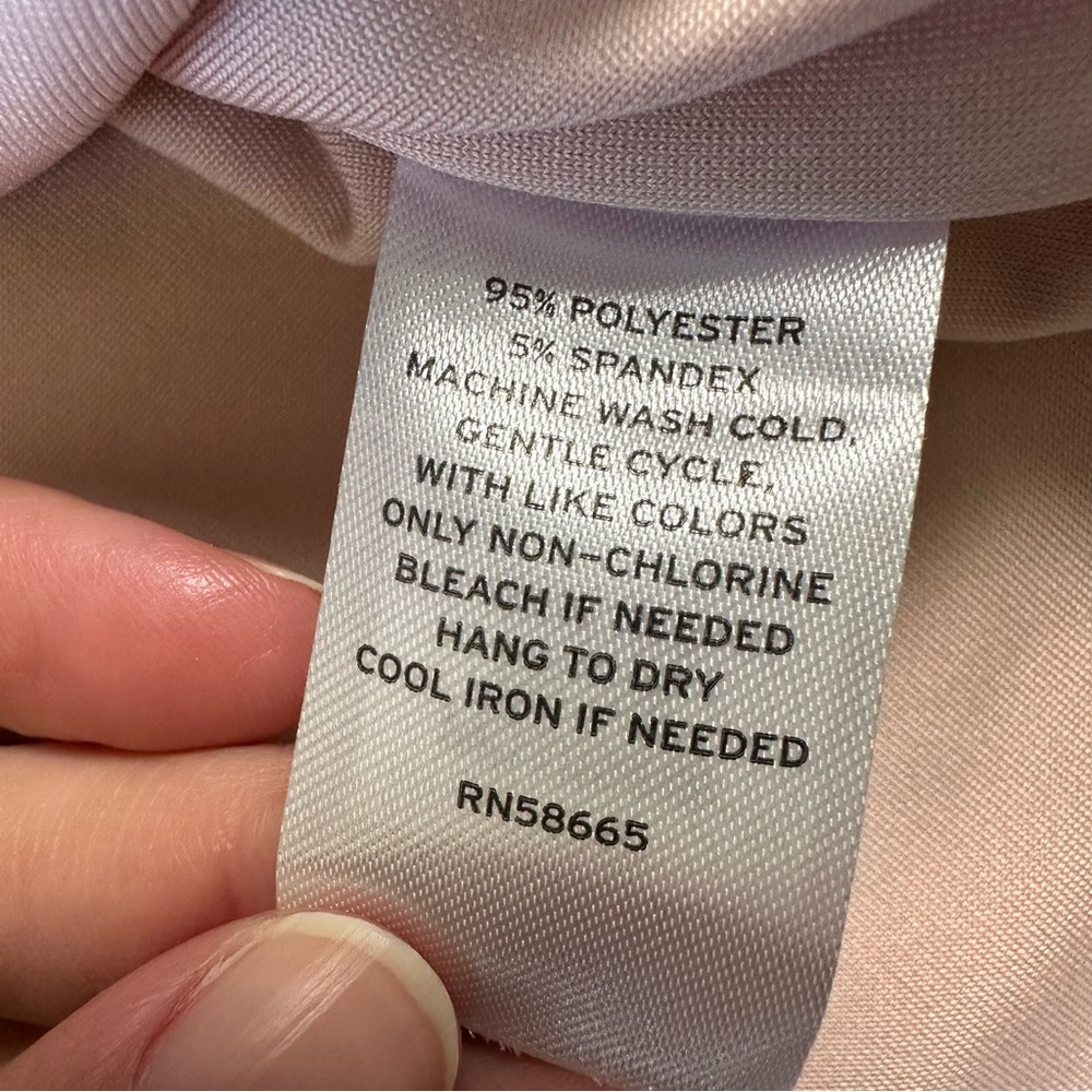 Melrose & Market Square Neck Long Sleeve Ruching Stretch Pleat Office‎ Pink XL - Picture 6 of 11